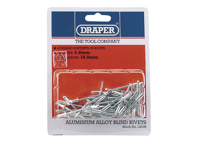 Draper Blind Rivets, 4 x 10mm (50 Piece) 14009 Draper - Town Tools 