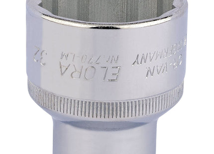 Draper Elora Bi-Hexagon Socket, 1/2" Sq. Dr., 32mm 24765 Draper - Town Tools 