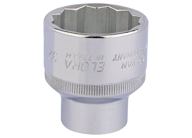 Draper Elora Bi-Hexagon Socket, 1/2" Sq. Dr., 32mm 24765 Draper - Town Tools 