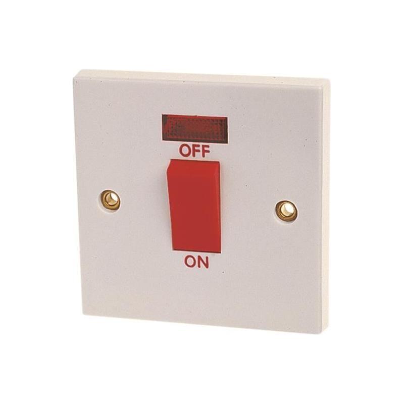 Dencon Double Pole Switch with Pilot Lamp 45A Dencon - RockBottom Northampton