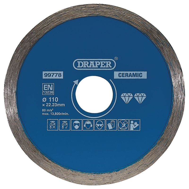 Draper Continuous Diamond Blade, 110mm 99778 Draper - Town Tools 