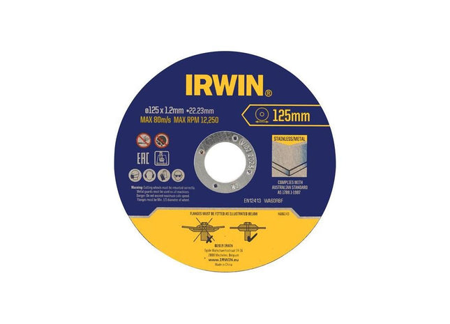 Irwin® Metal Cutting Disc 125 x 1.2 x 22.2mm Tin of 10 IRWIN® - RockBottom Northampton