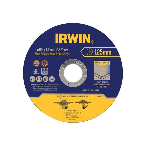Irwin® Metal Cutting Disc 125 x 1.2 x 22.2mm Tin of 10 IRWIN® - RockBottom Northampton