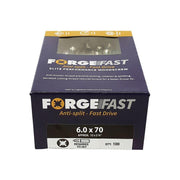 Forgefix ForgeFast Pozi Compatible Elite Performance Wood Screw ZY 6.0 x 70mm Box 100 ForgeFix - RockBottom Northampton