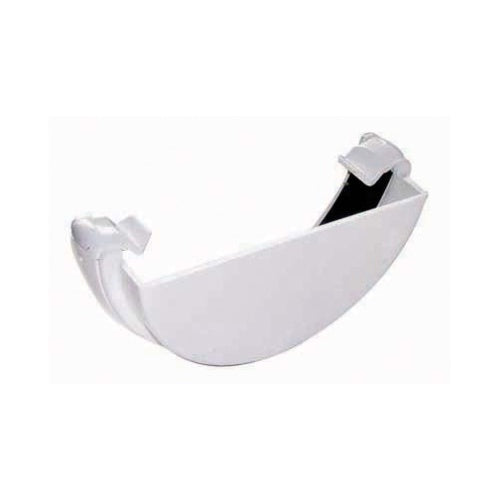 Floplast 112mm round external stop end white RE1