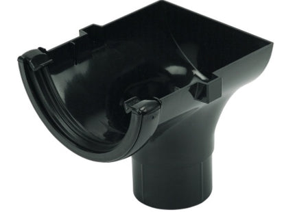 Floplast 112mm round stop end outlet black RO2