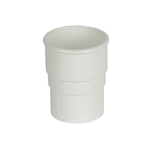 Floplast 68mm round pipe socket white RS1