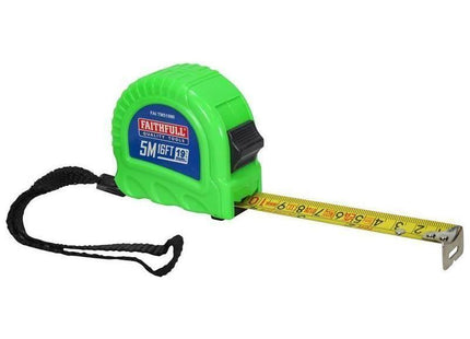 Faithfull Twin Lock Tape Measure 5m/16ft (Width 19mm) Faithfull - RockBottom Northampton
