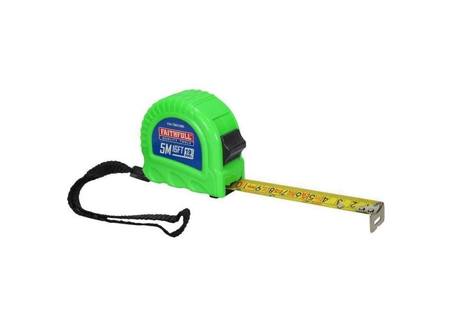 Faithfull Twin Lock Tape Measure 5m/16ft (Width 19mm) Faithfull - RockBottom Northampton