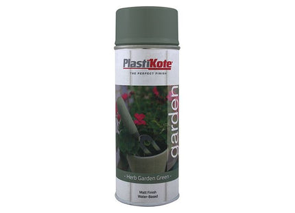 Plastikote Garden Colours Spray Paint Herb Garden Green 400ml PlastiKote - RockBottom Nothampton