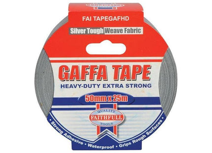 Faithfull Heavy-Duty Gaffa Tape 50mm x 25m Silver Faithfull - RockBottom Northampton