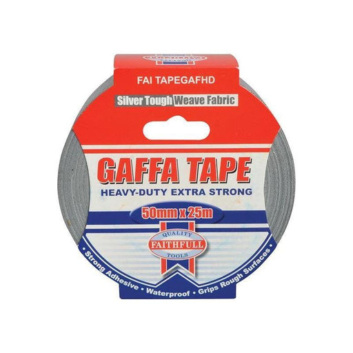Faithfull Heavy-Duty Gaffa Tape 50mm x 25m Silver Faithfull - RockBottom Northampton