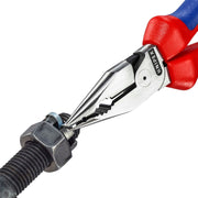 Knipex 08 22 185 SB Needle-Nose Combination Pliers with multi-component grips black atramentized, 185mm Draper - Town Tools