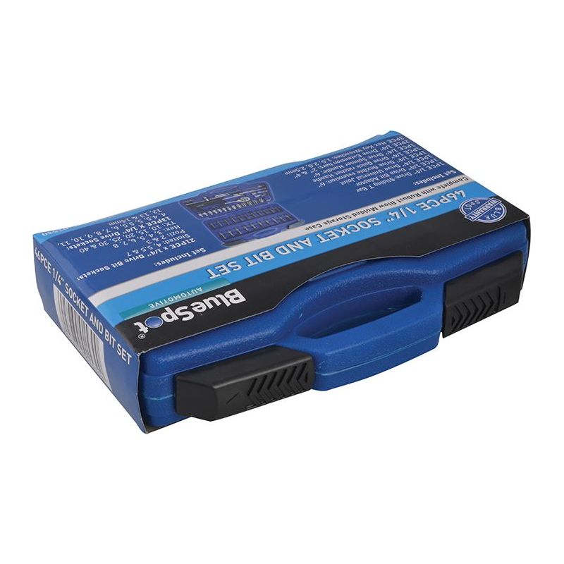 Bluespot Tools 1/4in Square Drive Socket & Bit Set, 46 Piece BlueSpot Tools - RockBottom Northampton