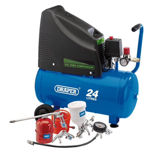 Draper 230V Oil Free Compressor and Air Tool Kit 90126 Draper - Town Tools 