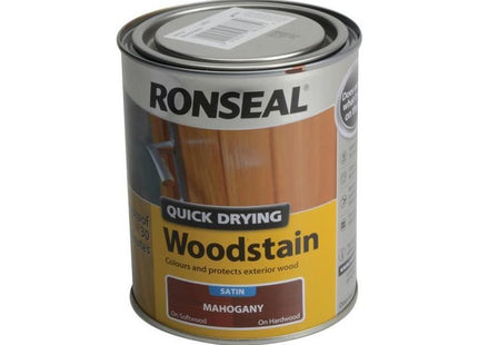 Ronseal Quick Drying Woodstain Satin Mahogany 750ml Ronseal - RockBottom Nothampton