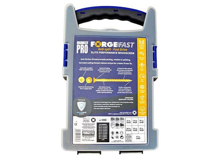 Forgefix ForgeFast Pozi Compatible Elite Performance Wood Screw Organiser 1000 Piece ForgeFix - RockBottom Northampton