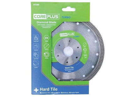 Coreplus HT180 Hard Tile Turbo Diamond Blade 180mm CorePlus - RockBottom Northampton