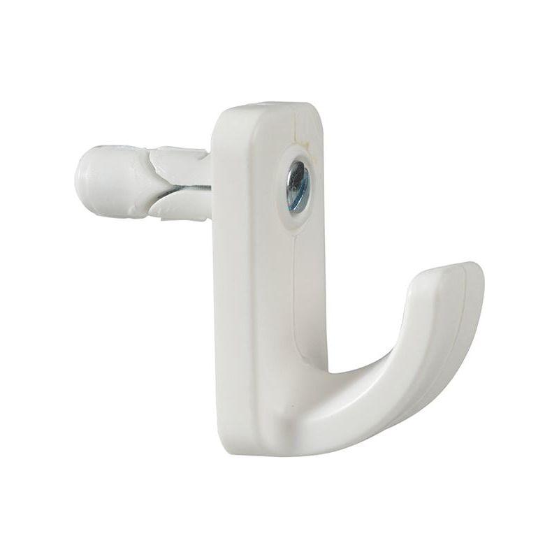 Plasplugs White Single Hollow Door Hook Pack of 1 Plasplugs - RockBottom Nothampton