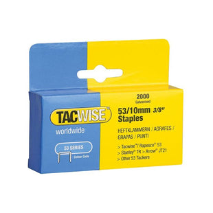 Tacwise 53 Light-Duty Staples 10mm (Type JT21 A) (Pack 2000) Tacwise - RockBottom Northampton