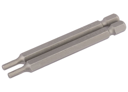 Draper Hexagonal Insert Bit, 3mm, 1/4" Hex, 75mm Long (Pack of 2) 64320 Draper - Town Tools 