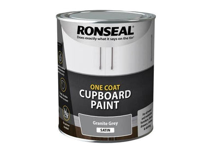 Ronseal One Coat Cupboard Paint Granite Grey Satin 750ml Ronseal - RockBottom Nothampton