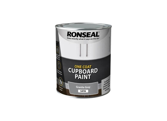 Ronseal One Coat Cupboard Paint Granite Grey Satin 750ml Ronseal - RockBottom Nothampton