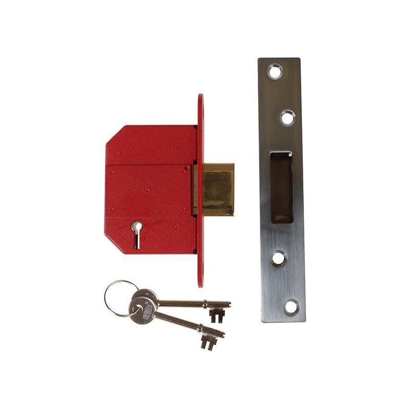 Union StrongBOLT 2100S BS 5 Lever Mortice Deadlock 81mm 3in Satin Chrome Box UNION - RockBottom Northampton