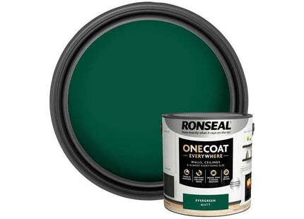 Ronseal One Coat Everywhere Interior Paint Evergreen Matt 2.5 litre Ronseal - RockBottom Nothampton