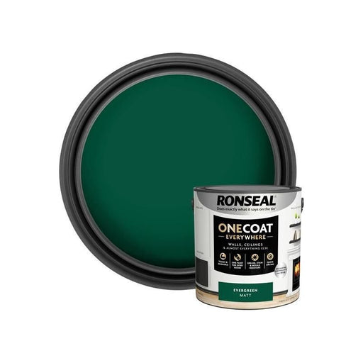 Ronseal One Coat Everywhere Interior Paint Evergreen Matt 2.5 litre Ronseal - RockBottom Nothampton