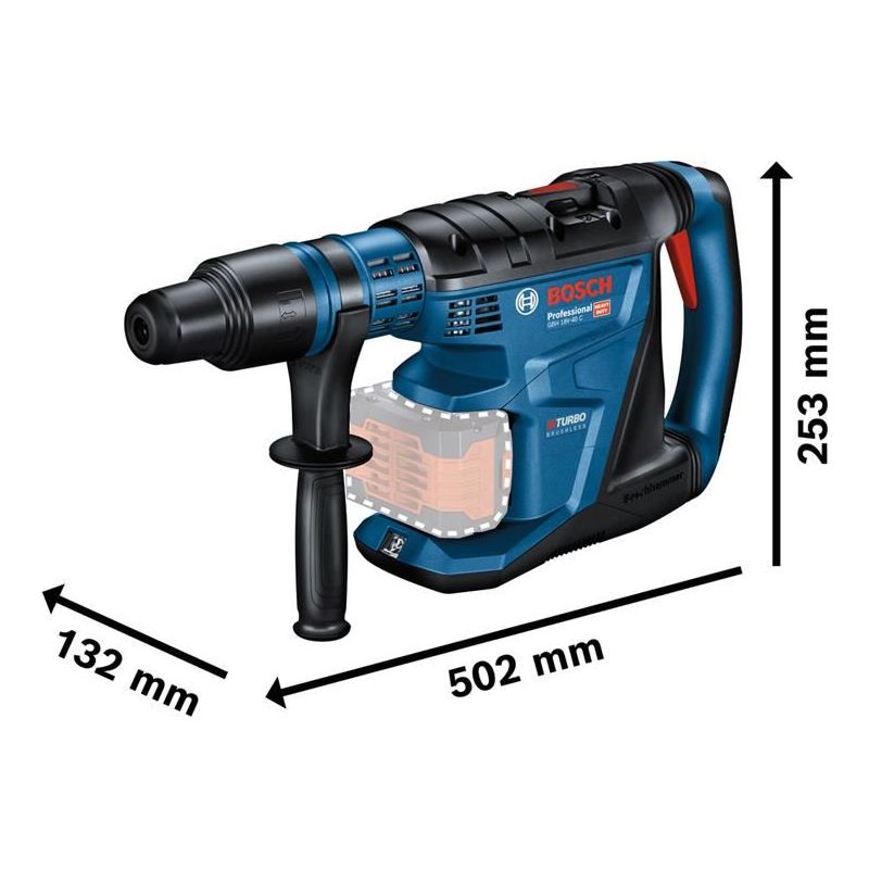 Bosch GBH 18V-40 C Pro BITURBO SDS-Max Rotary Hammer 18V 2 x 8.0Ah ProCORE18V Li-ion Bosch - RockBottom Northampton