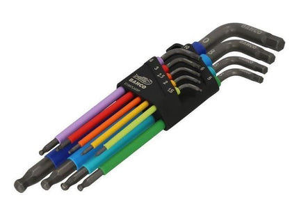 Bahco C1997LM/9P Metric Long Ball End Coloured Hex L-Key Set, 9 Piece Bahco - RockBottom Northampton