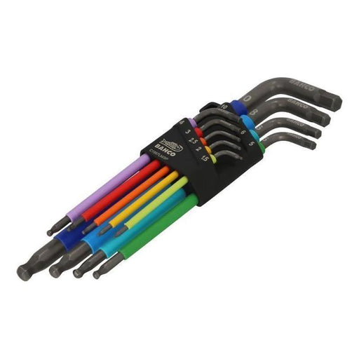 Bahco C1997LM/9P Metric Long Ball End Coloured Hex L-Key Set, 9 Piece Bahco - RockBottom Northampton