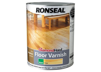 Ronseal Diamond Hard Floor Varnish Matt 5 litre Ronseal - RockBottom Nothampton