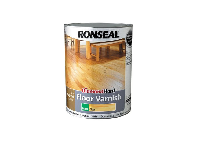Ronseal Diamond Hard Floor Varnish Matt 5 litre Ronseal - RockBottom Nothampton