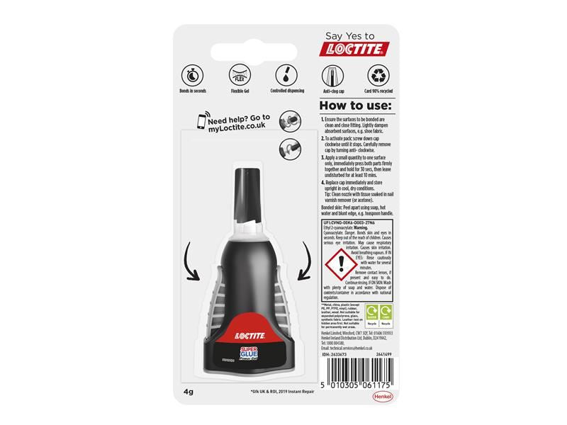 Loctite Super Glue Power Gel Control Bottle 4g Loctite - RockBottom Northampton