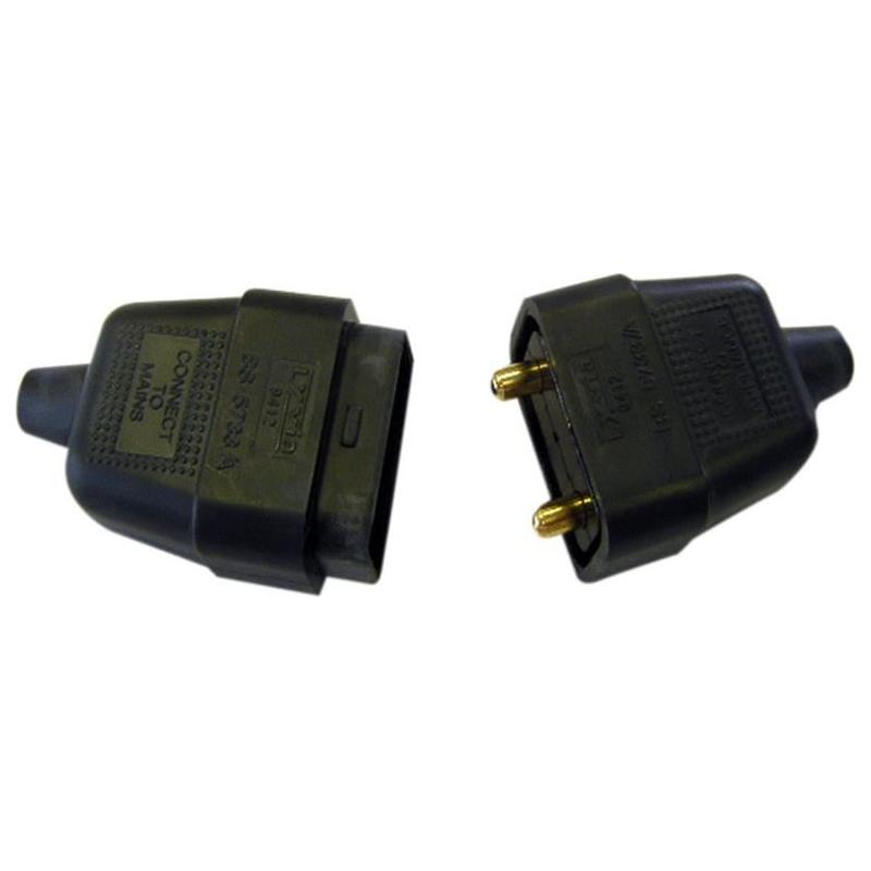Dencon 2 Pin Rubber Connector Plug 10A Black Dencon - RockBottom Northampton