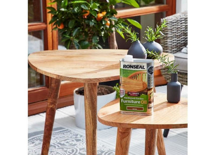 Ronseal Ultimate Protection Hardwood Garden Furniture Oil Natural Clear 500ml Ronseal - RockBottom Nothampton