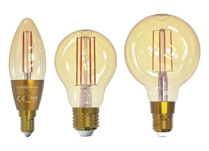 Link2Home Wi-Fi LED SES (E14) Candle Filament Dimmable Bulb, White 400 lm 4.5W Link2Home - RockBottom Northampton