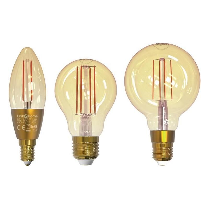 Link2Home Wi-Fi LED SES (E14) Candle Filament Dimmable Bulb, White 400 lm 4.5W Link2Home - RockBottom Northampton