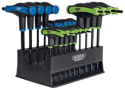 Draper Expert TX-STAR & Hex Soft Grip Metric T-Handle Key Set (20 Piece) Draper - Town Tools 