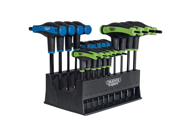Draper Expert TX-STAR & Hex Soft Grip Metric T-Handle Key Set (20 Piece) Draper - Town Tools 