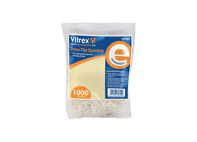 Vitrex Essential Tile Spacers 2mm (Pack 1000) Vitrex - RockBottom Northampton