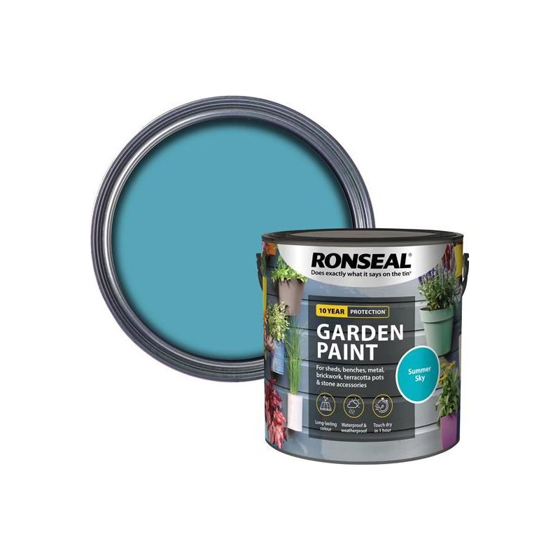 Ronseal Garden Paint Summer Sky 2.5 litre Ronseal - RockBottom Nothampton