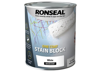 Ronseal One Coat Stain Block White 750ml Ronseal - RockBottom Nothampton