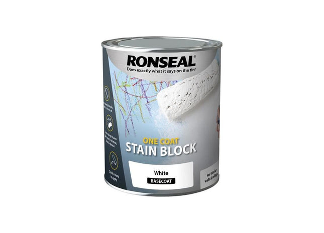 Ronseal One Coat Stain Block White 750ml Ronseal - RockBottom Nothampton