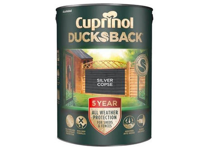 Cuprinol Ducksback 5 Year Waterproof for Sheds & Fences Silver Copse 5 litre Cuprinol - RockBottom Northampton