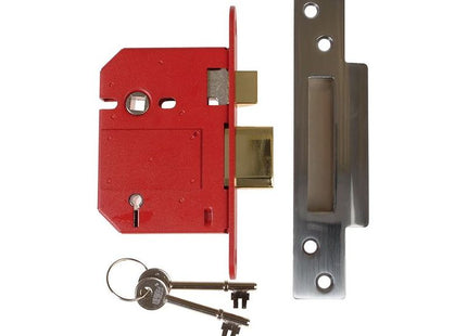 Union StrongBOLT 2200S BS 5 Lever Mortice Sashlock Satin Chrome 81mm Box UNION - RockBottom Northampton