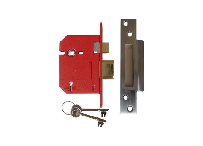 Union StrongBOLT 2200S BS 5 Lever Mortice Sashlock Satin Chrome 81mm Box UNION - RockBottom Northampton