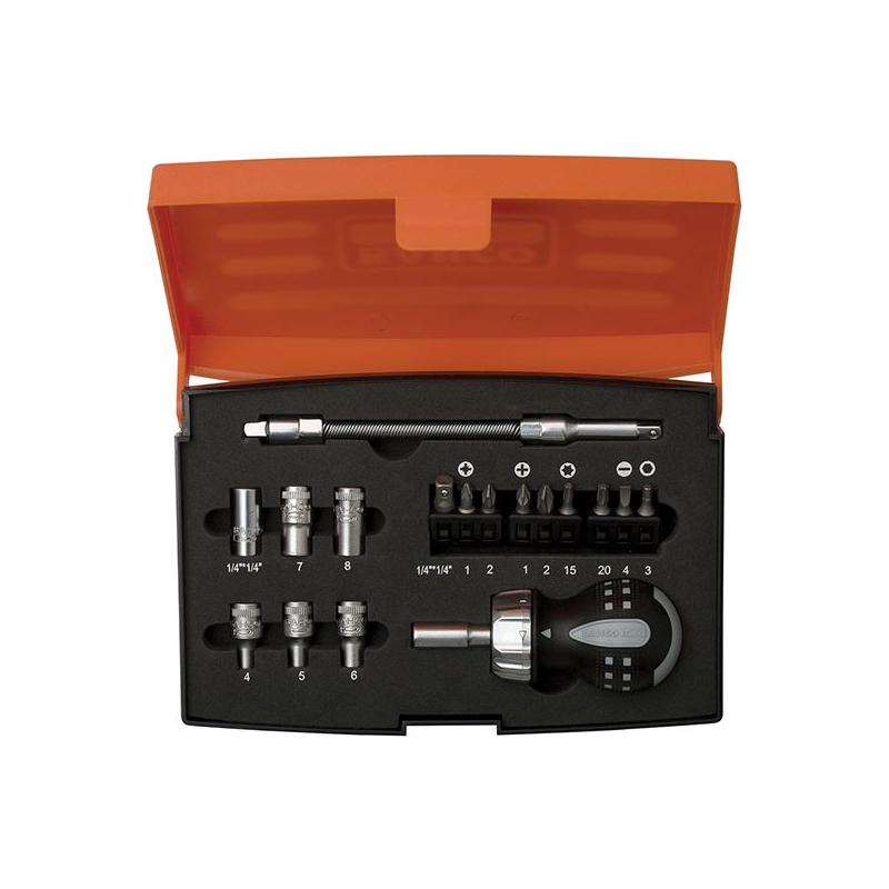 Bahco 808050S-18 Stubby Ratchet Screwdriver Set, 18 Piece Bahco - RockBottom Northampton